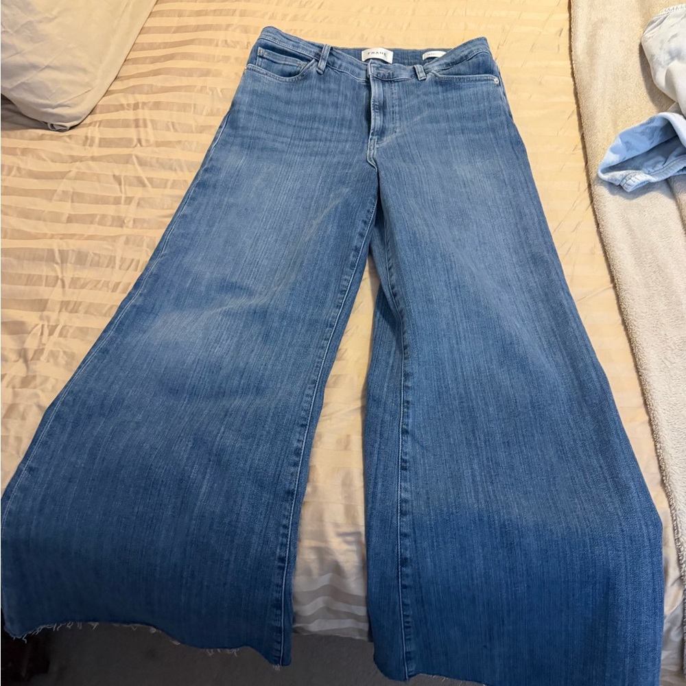 Frame le palazzo crop Wide Leg High-Rise Women's Jeans - Blue